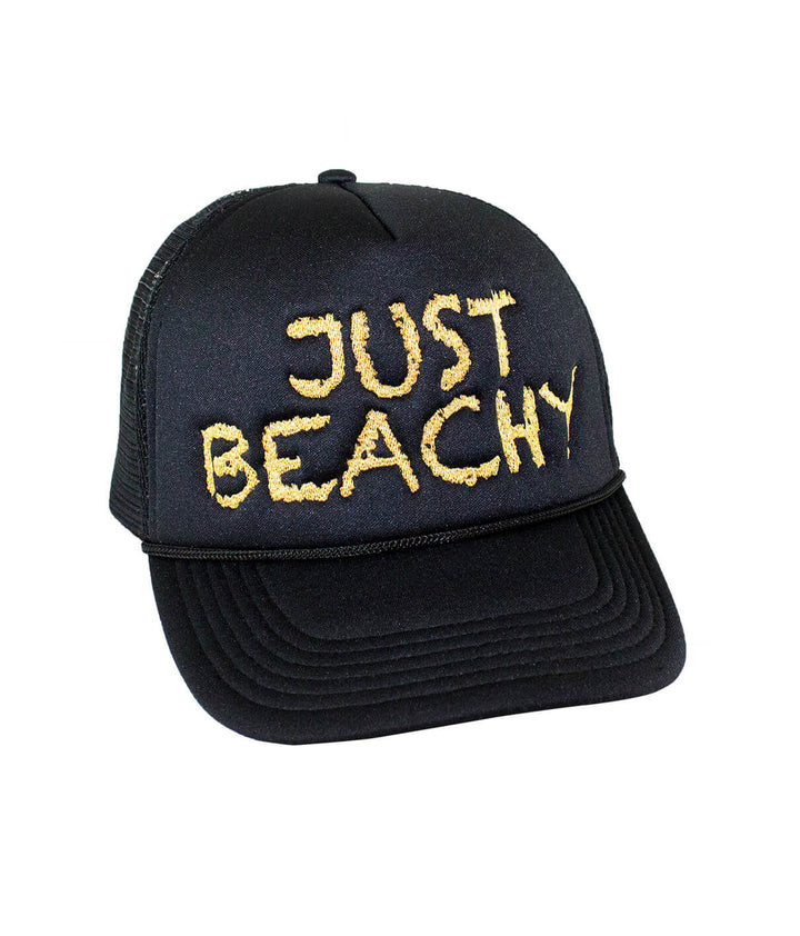 Just Beachy Foam Trucker Hat by NICERIDE, a trendy baseball cap perfect for summer vibes.