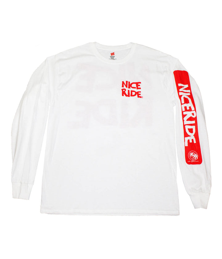 CR RIDE shirt - White Hanes Cotton Long Sleeve Men&