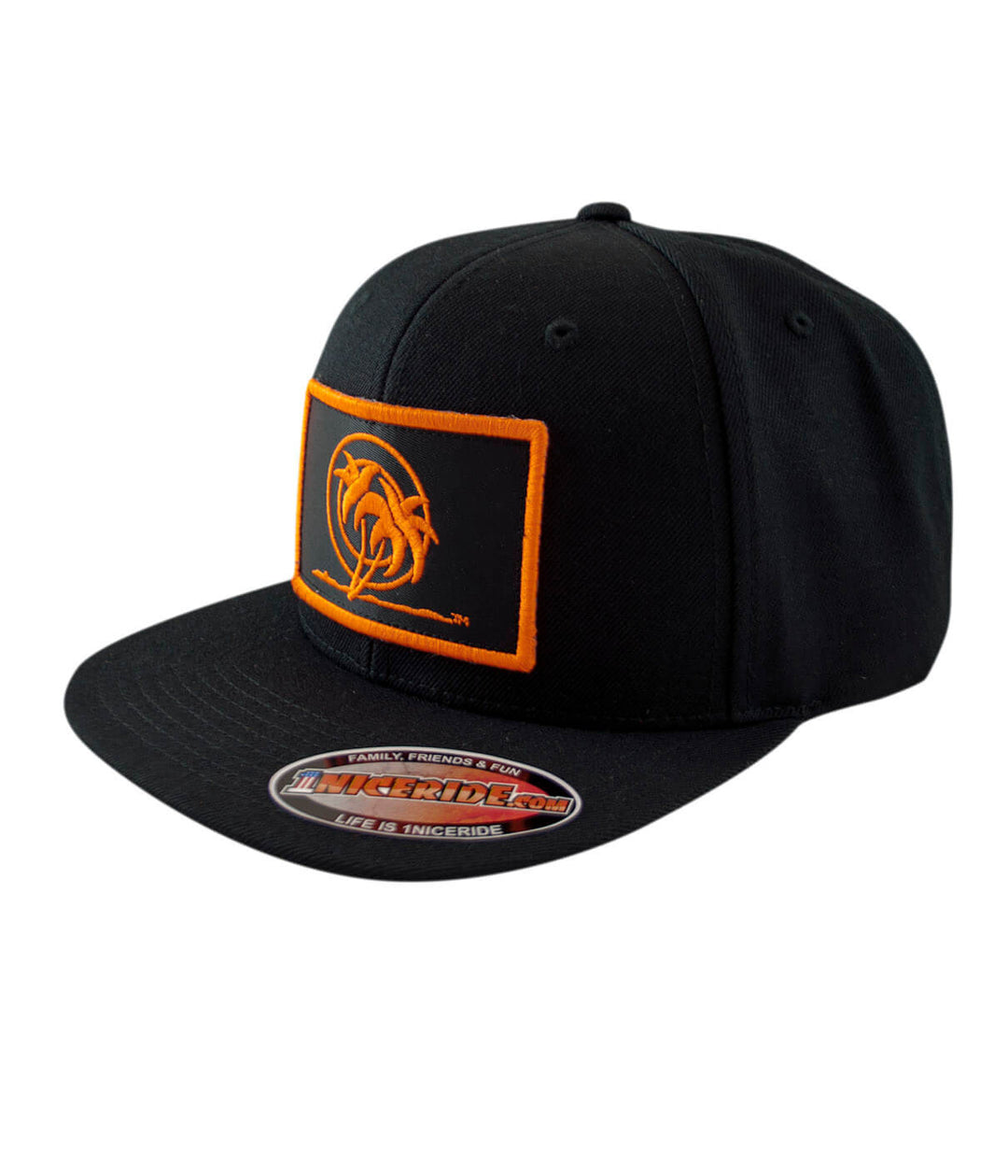 Urban Fever Snapback Hat featuring blacked out palm patch embroidered on the front. Stylish hat for everyday wear.