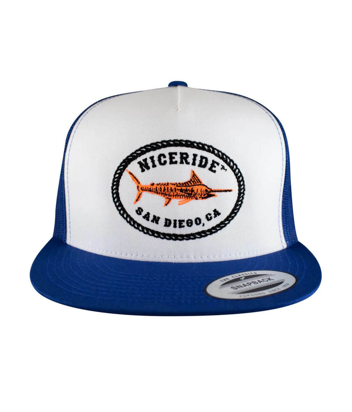 Reeling It In Trucker Hat featuring NICERIDE design, a stylish hat perfect for fishing enthusiasts.