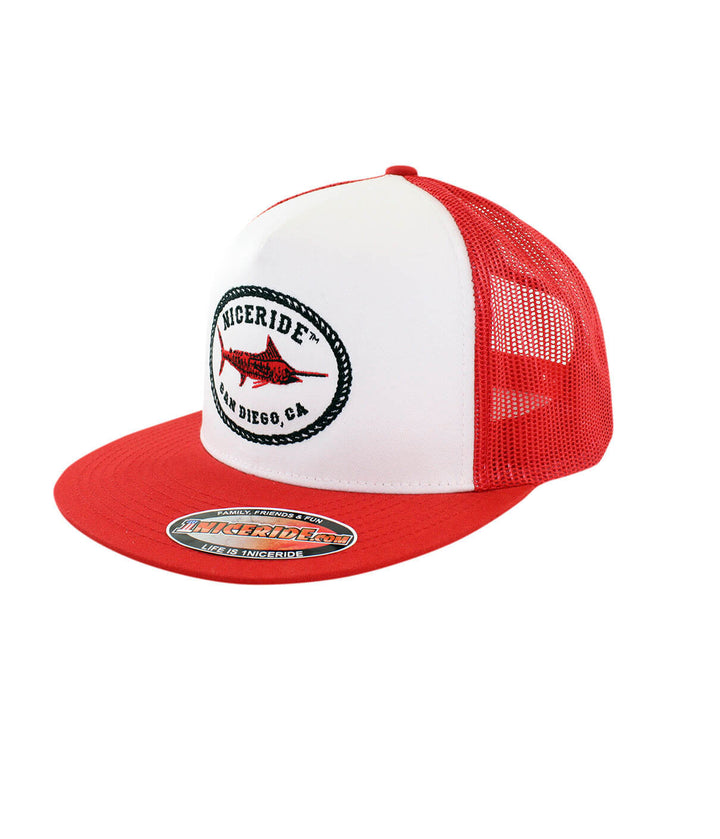 Reeling It In Trucker Hat, a classic snapback hat featuring NICERIDE&