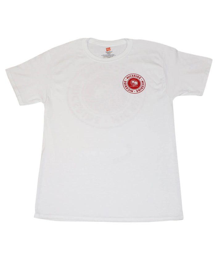 Solid shirt featuring a white Hanes men&