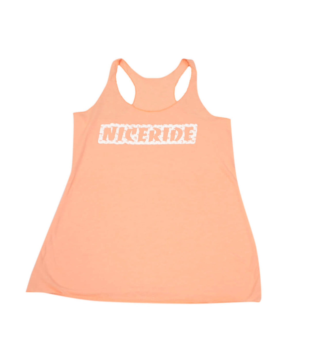 "Venice" Women's orange tank top featuring NICERIDE design on the front, perfect for casual wear and outdoor activities.