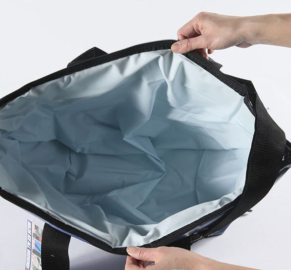 Interior view of the Buck-Eye Explorer soft sided cooler showing spacious insulated lining.